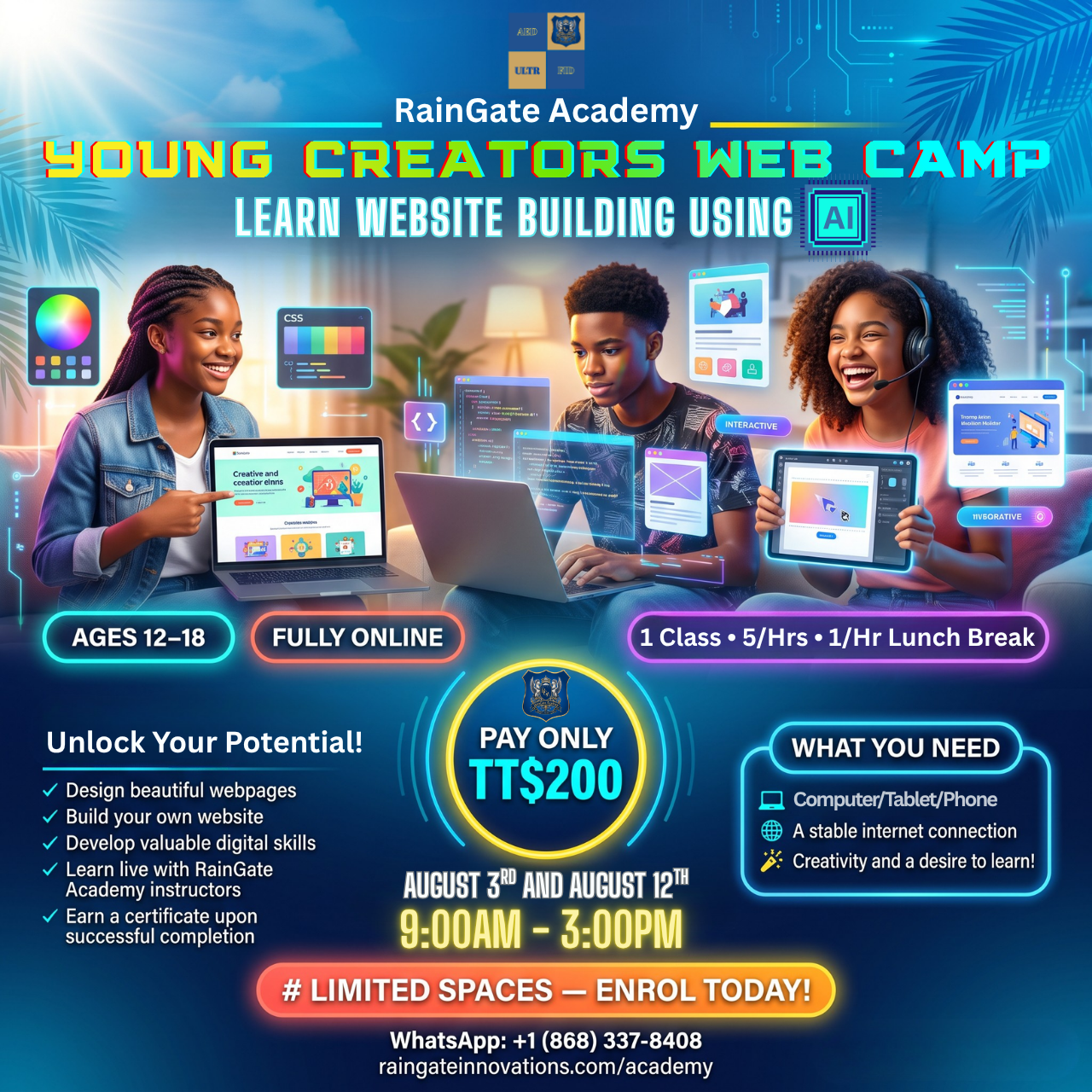 Join the Young Web Creators Camp from any device